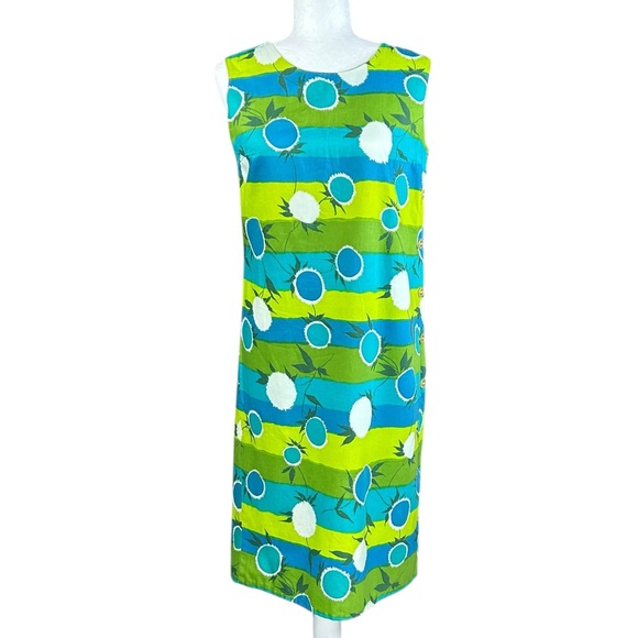 60's Princess Peggy Solartogs Shift Dress M Mod Side Buttons Vintage - Picture 2 of 11